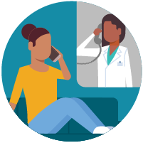 on the phone with doctor